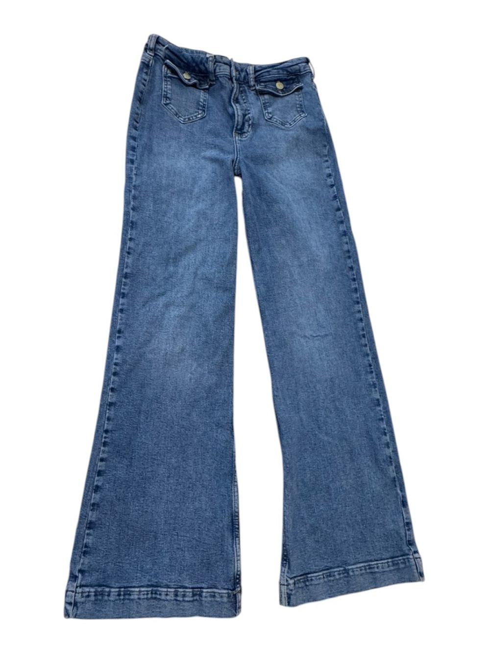 Pilcro High-Rise Wide-Leg Jeans in Medium Blue - Picture 2 of 7